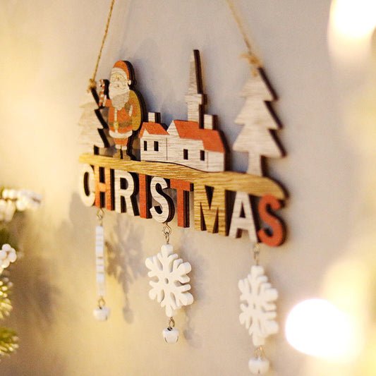 Hot Selling Santa Claus Wooden Door Pendant Xmas Gifts for Home Decoration Christmas